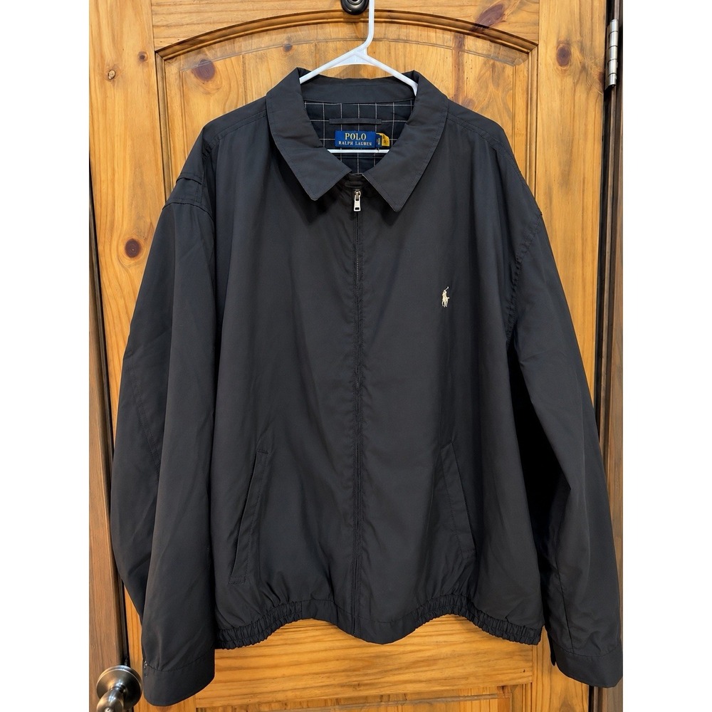 Polo Ralph Lauren Men 4XLT Black Windbreaker Jacket NWT Big Tall Full Zip